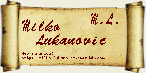 Milko Lukanović vizit kartica